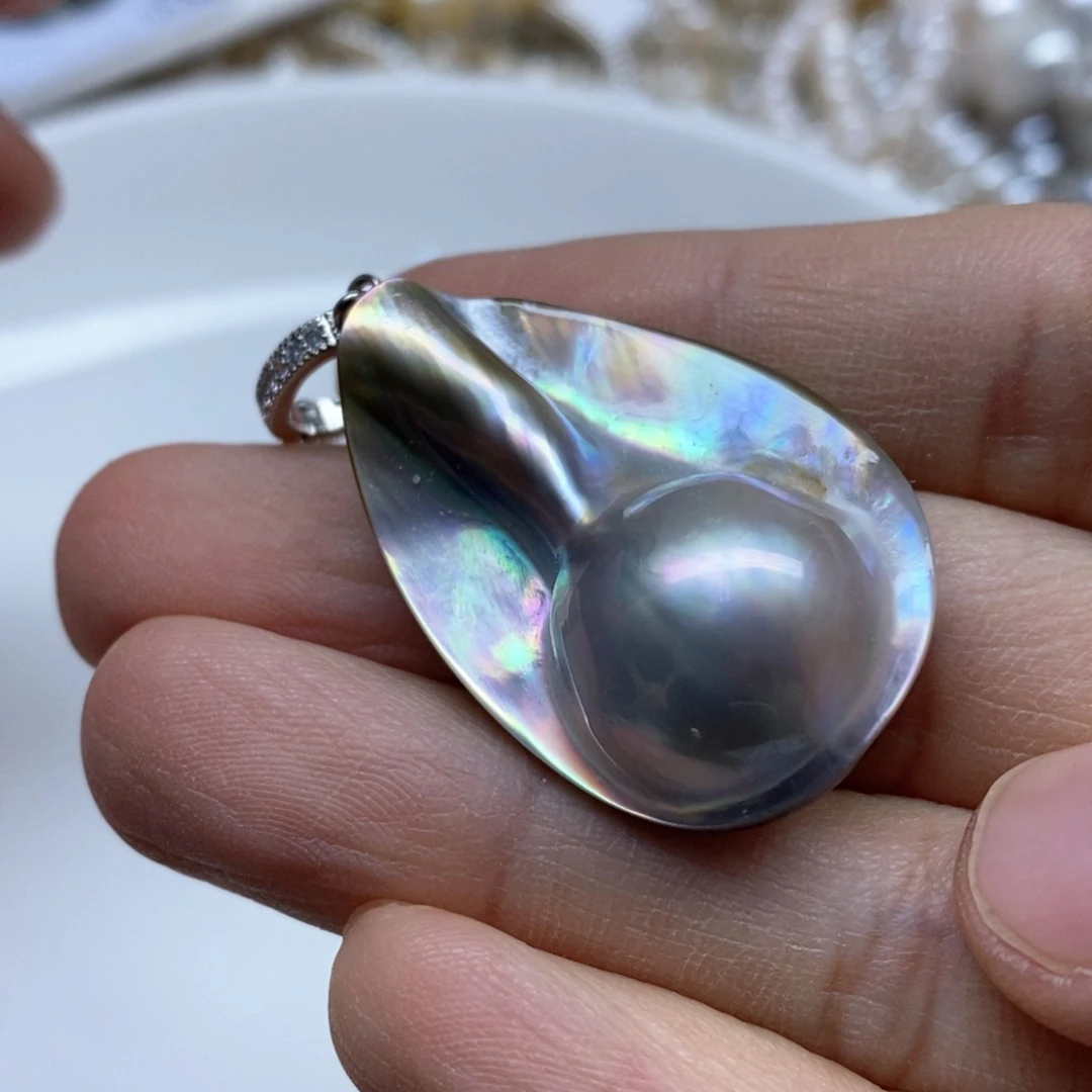 拼合珍珠（马贝珠）颈饰未镶嵌