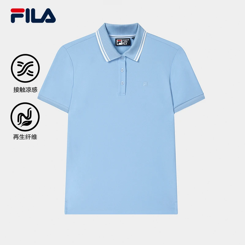 【凉感透气】Fila/斐乐plol衫女士夏季薄款多彩短袖上衣F11W533108F