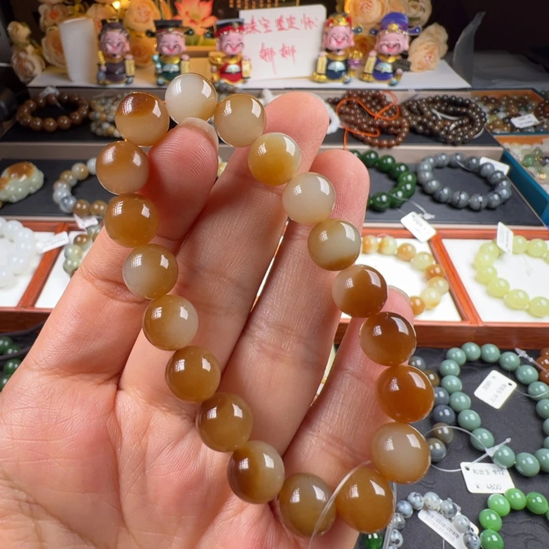 手链未镶嵌和田玉新疆且末金山糖白卡10