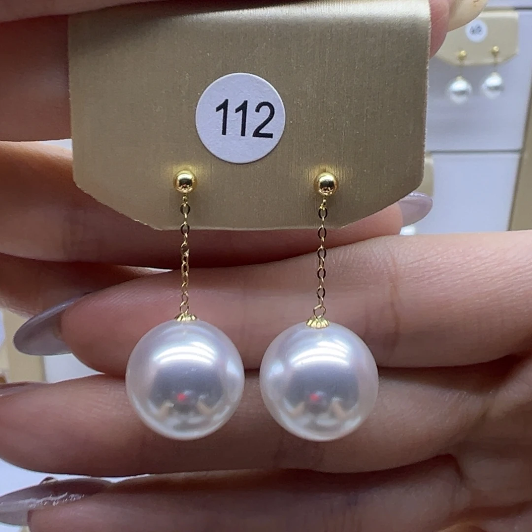 淡水珍珠耳饰18K金镶嵌