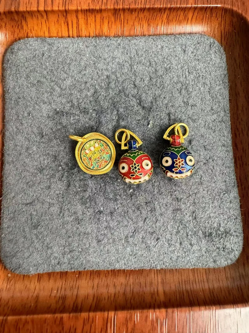 足金999 高温烧蓝吞金兽扎基拉姆吊坠