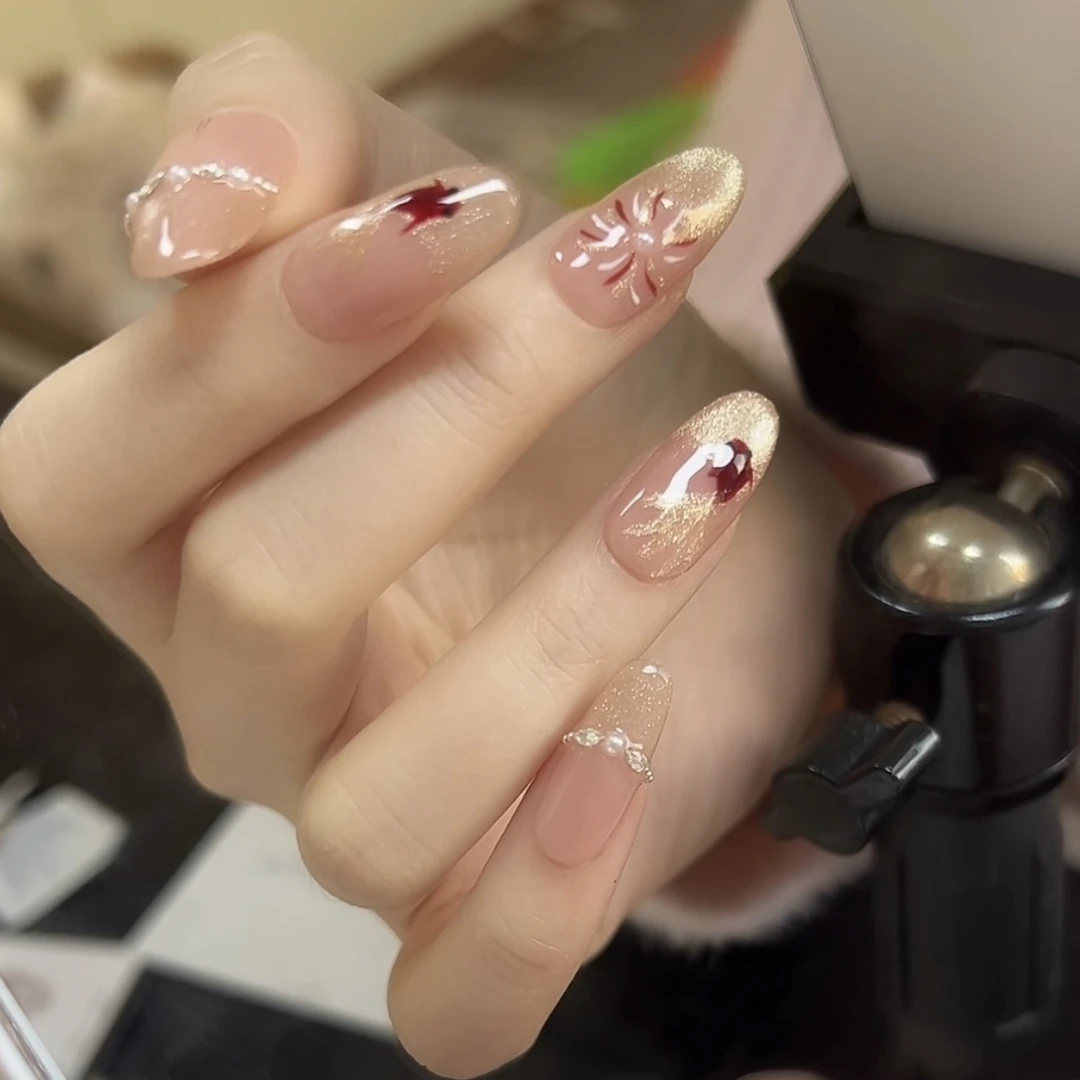 【招财锦鲤】纯手工美甲穿戴甲手绘锦鲤新年美甲