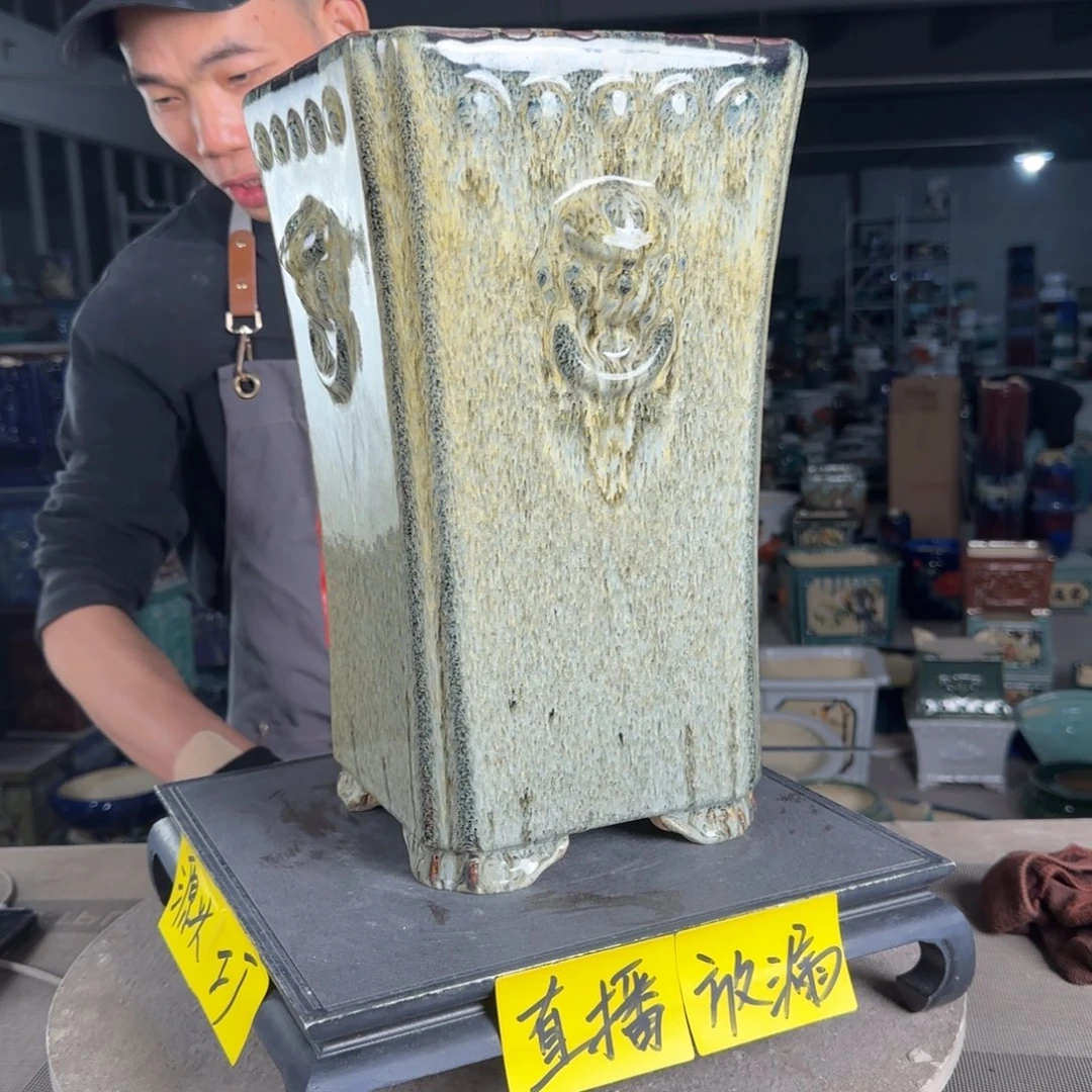石湾花盆内口16，高36