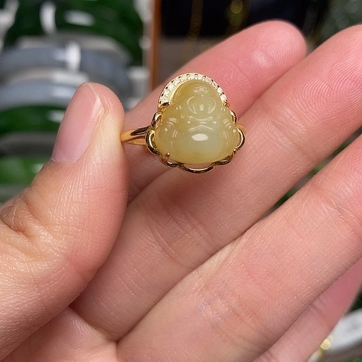 和田玉银S925镶嵌戒指