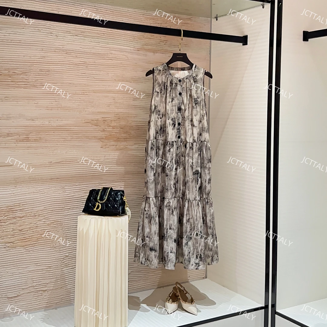 【锟】夏季新款无袖显瘦国风时尚气质宽松连衣裙W-A289