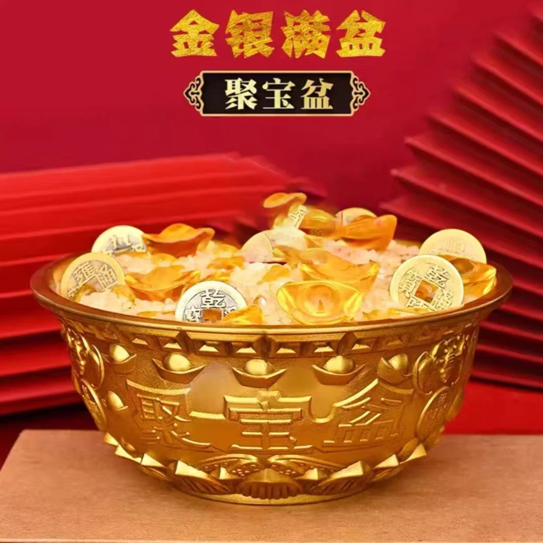 纯黄铜聚宝盆摆件招财纳福送人平安吉祥幸福