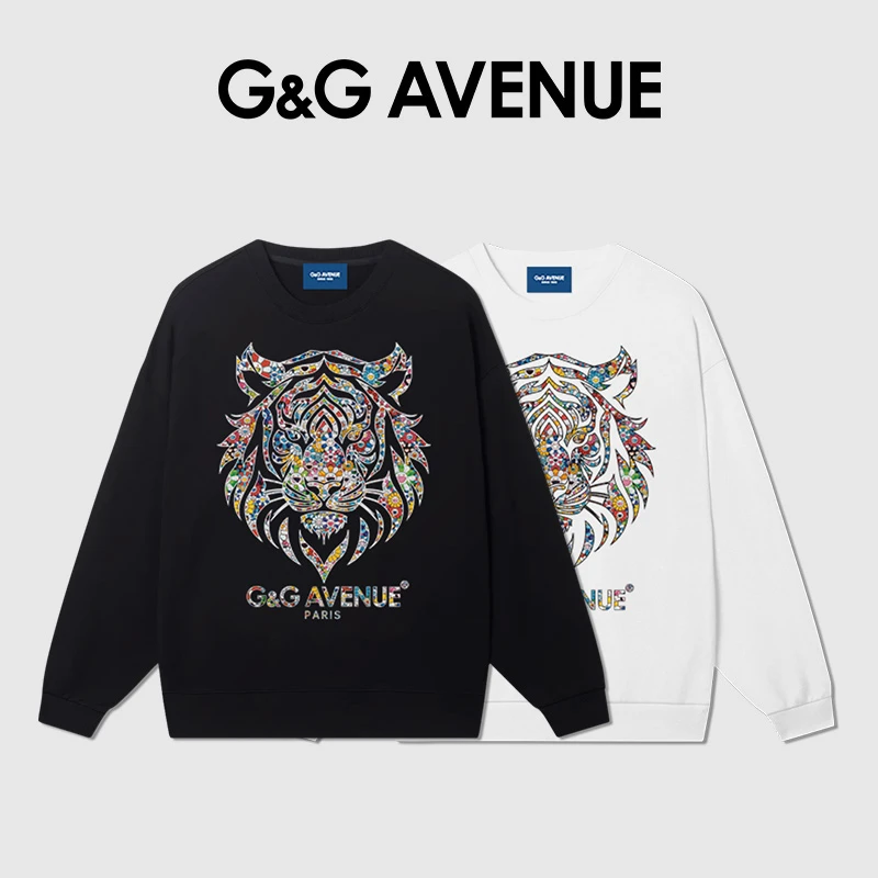法国G&G AVENUE 2025秋季新款慵懒卫衣男款宽松休闲圆领套头上衣