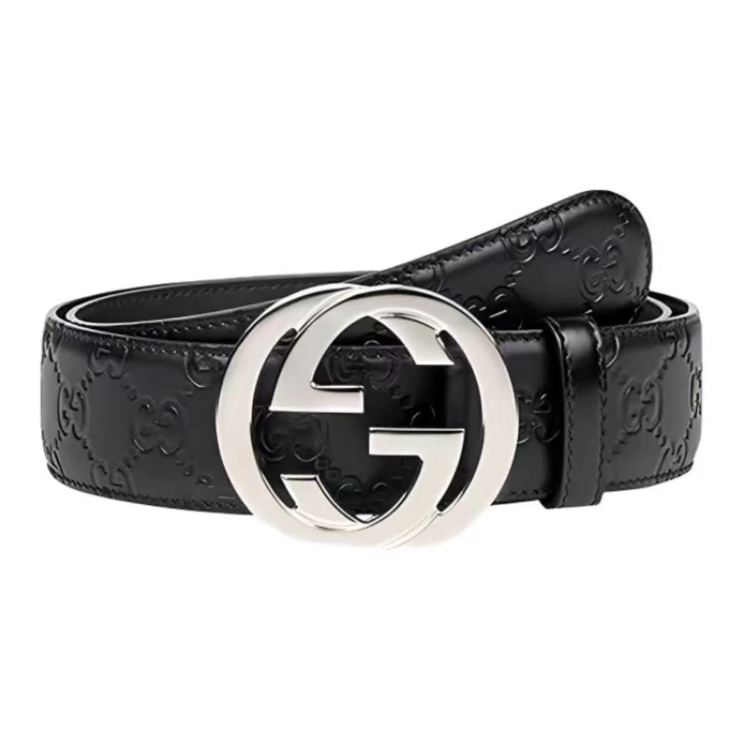 GUCCI/古驰内里双GSignature平滑扣牛皮皮带古驰gucci皮带