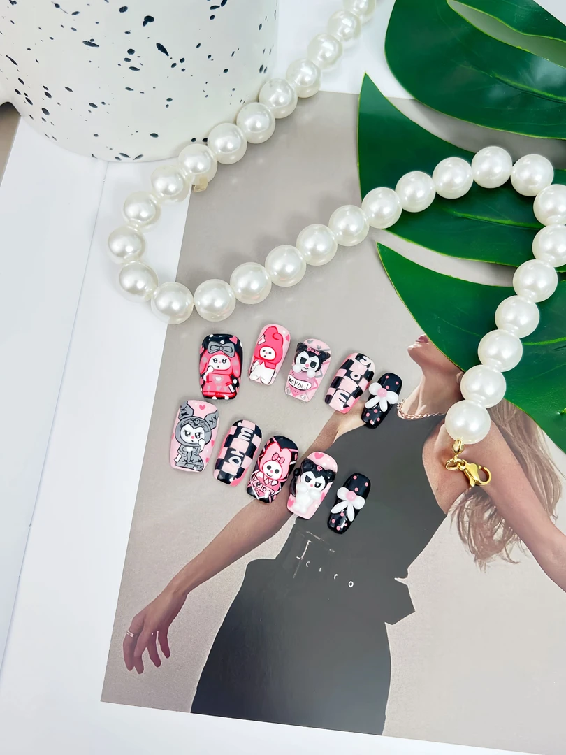 【美乐蒂 库洛米】纯手工卡通高级感可爱显白女神手工高定美甲