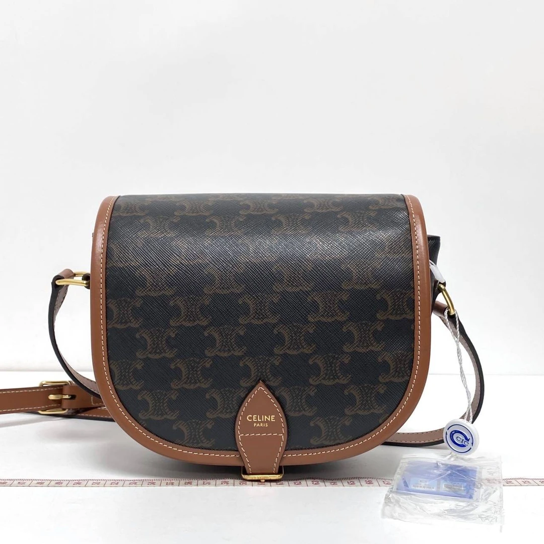 99新 Celine/思琳 玺越奢品 赛琳马鞍花色单肩包 THHZ2834