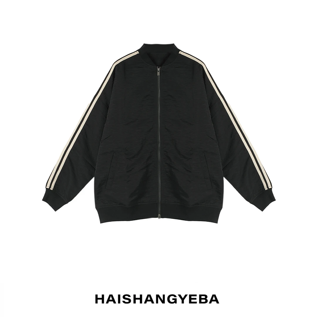 【海上叶爸】新款2025春秋百搭锦纶男女同款宽松拉链通勤外套