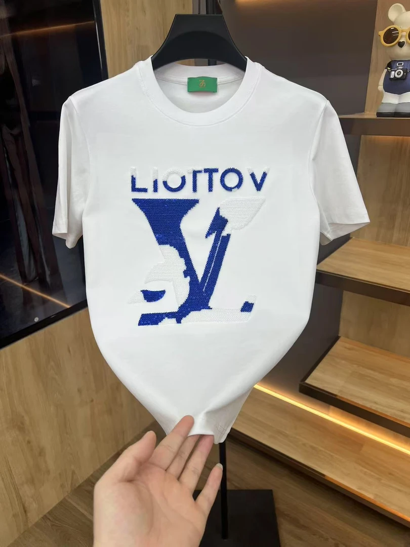 【顺丰包邮】春季男女同款重工亮片刺绣宽松休闲打底T恤【2587】美