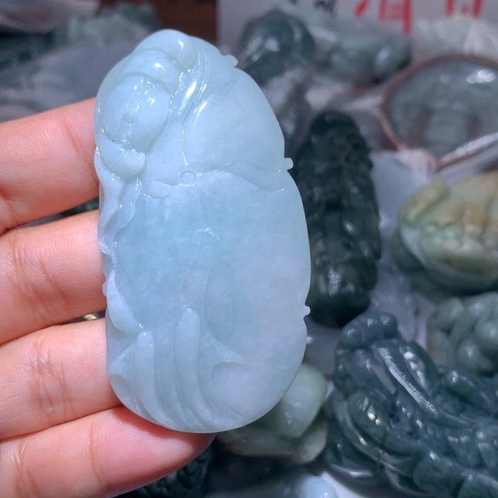 翡翠未镶嵌颈饰保真天然A货翡翠