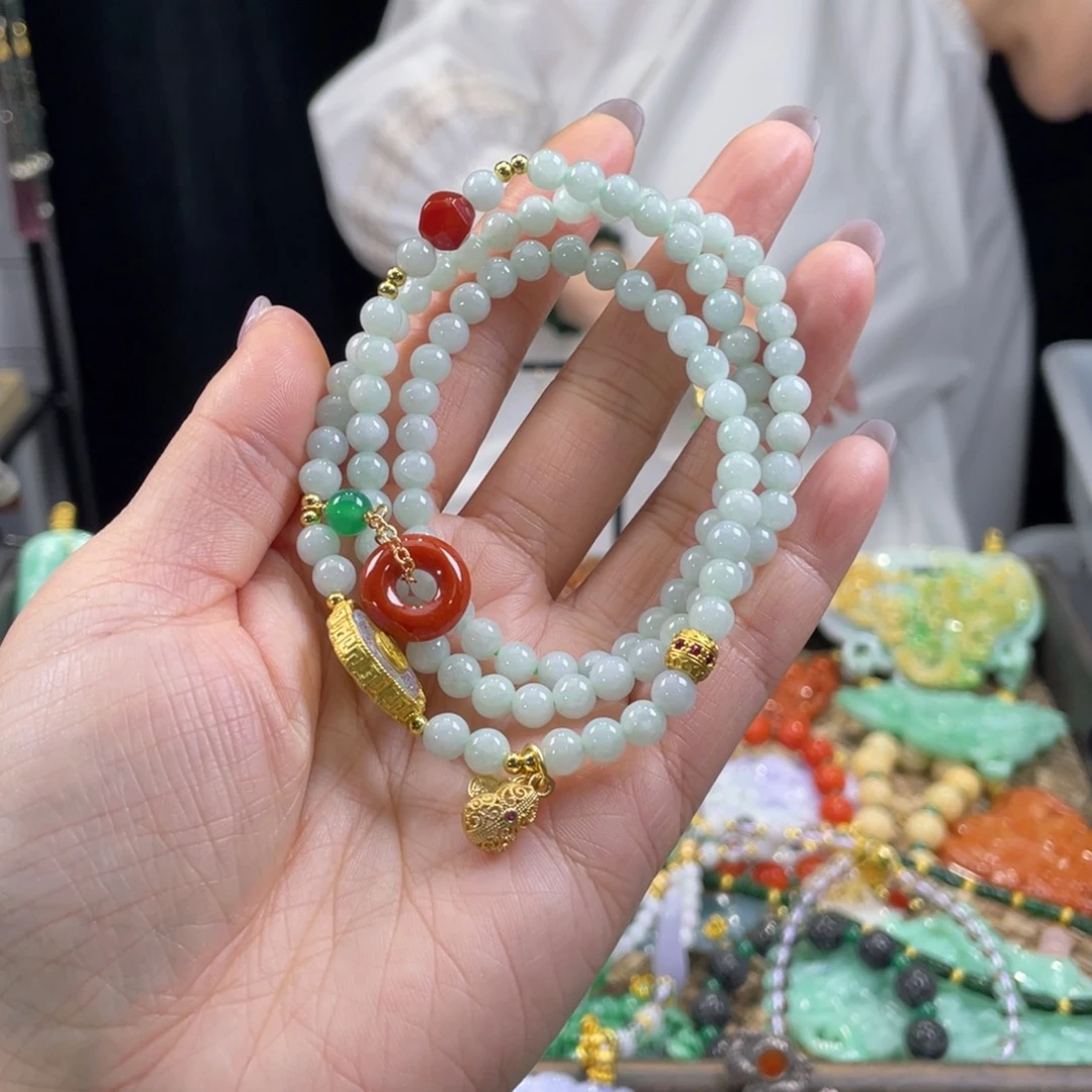 翡翠颈饰未镶嵌代编织