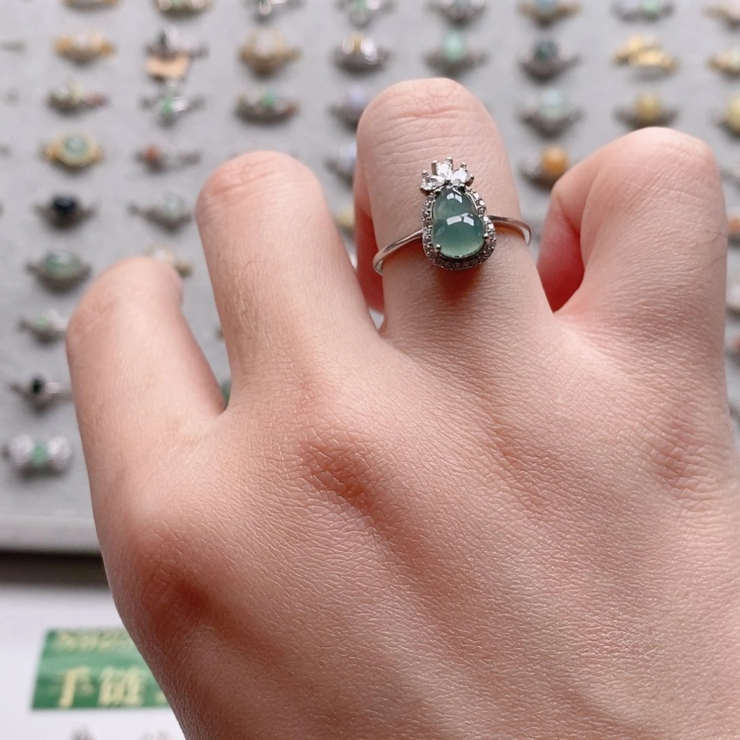 翡翠银S925镶嵌戒指