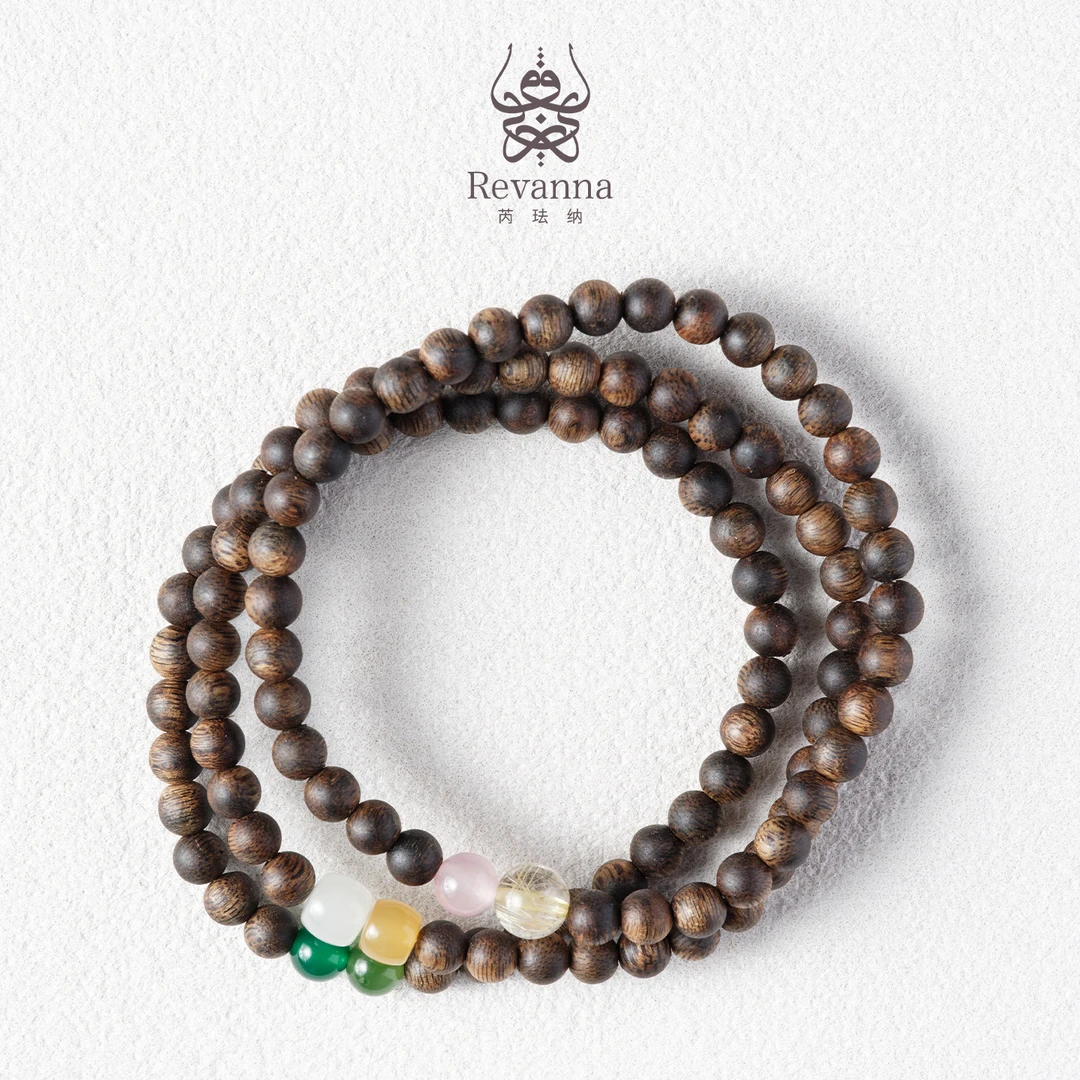 沉香Revanna芮珐纳「三笙」沉香圆珠5mm三圈叠戴款