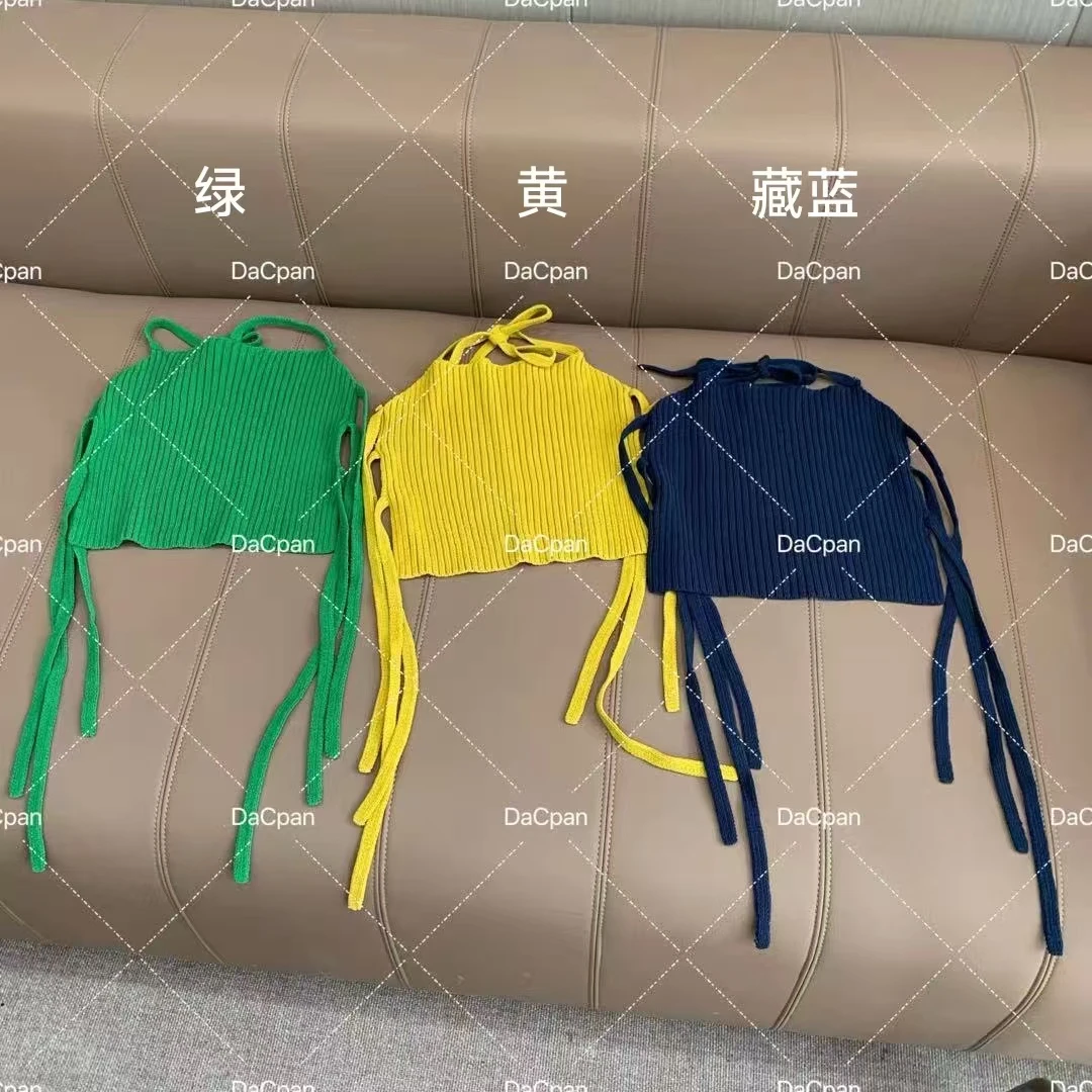 DACPAN-“辣妹绑带”针织绑带露背无袖上衣2025/盼·PP 71098