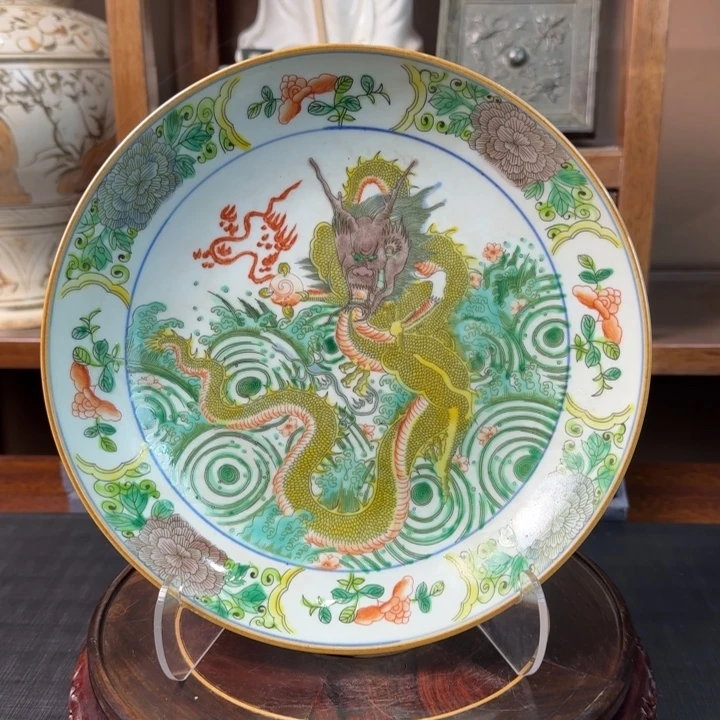 用***4陶瓷0000000002龙纹盘子
