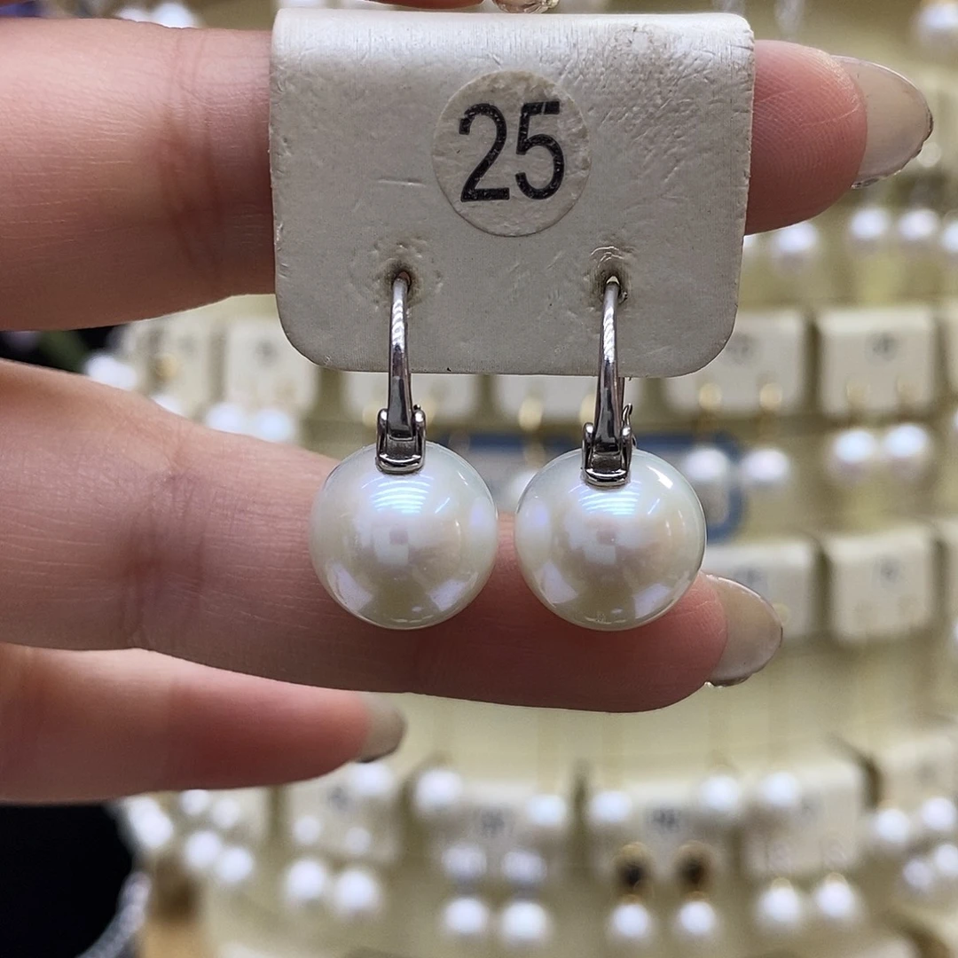 淡水珍珠耳饰银S925镶嵌