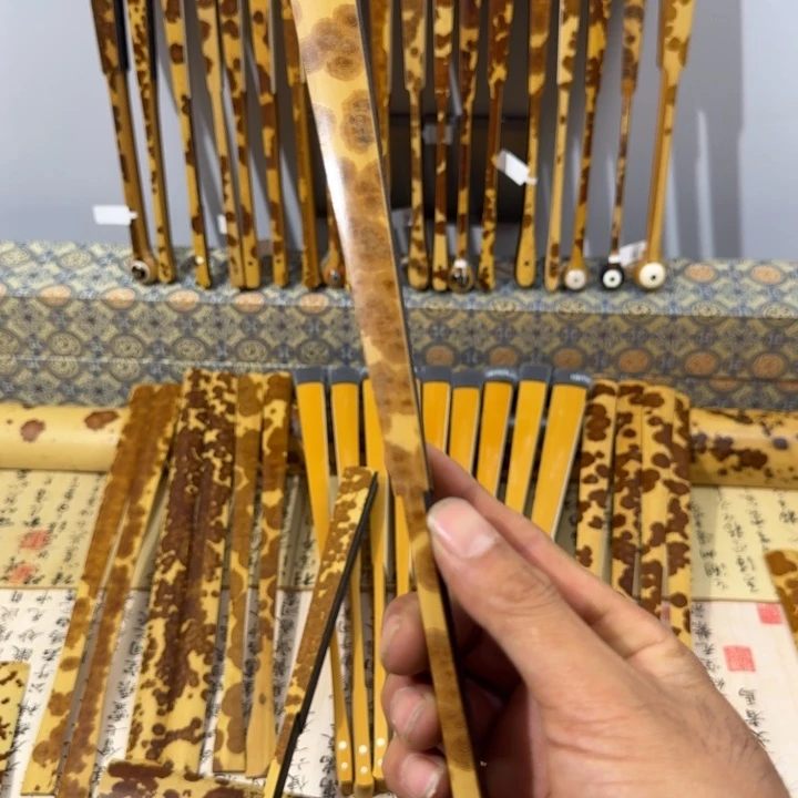 B***爷大理石磁石折扇 文玩折扇 折扇