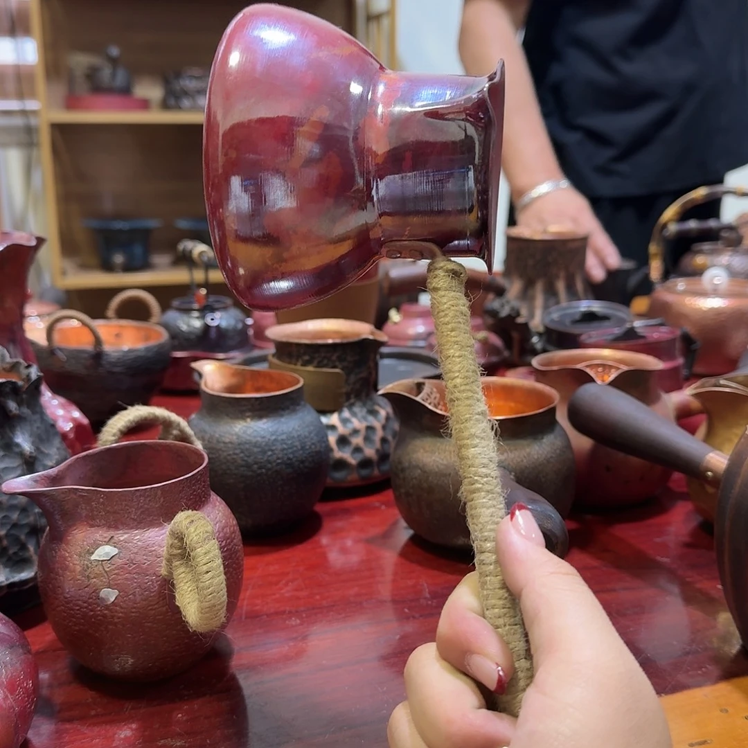 蓝***生紫铜烤色摆件一个