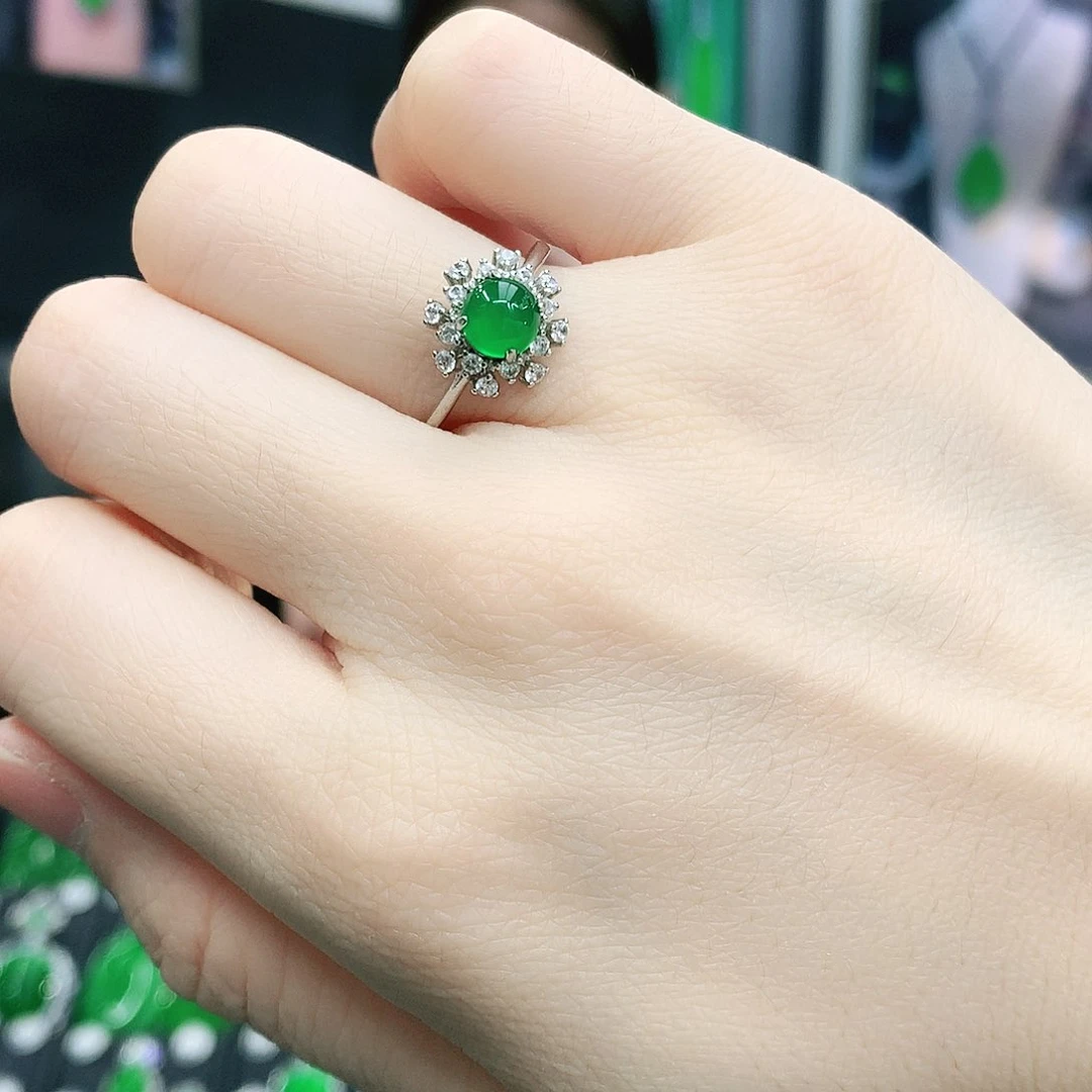 银S925镶嵌戒指玛瑙/玉髓