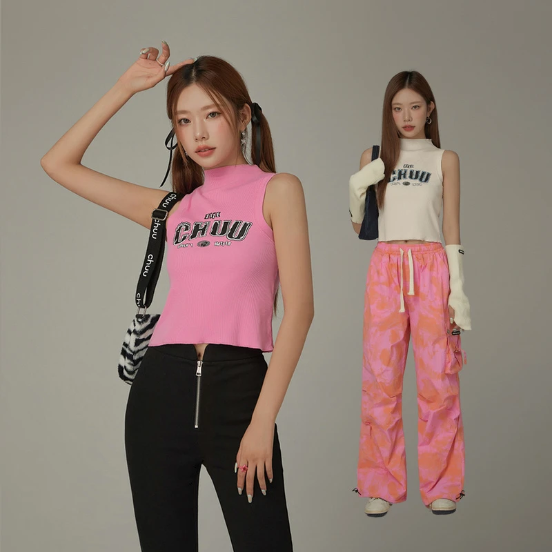 SH006【马琦尧专属】CHUU秋季女装印花字母小众百搭外穿背心吊带-Y
