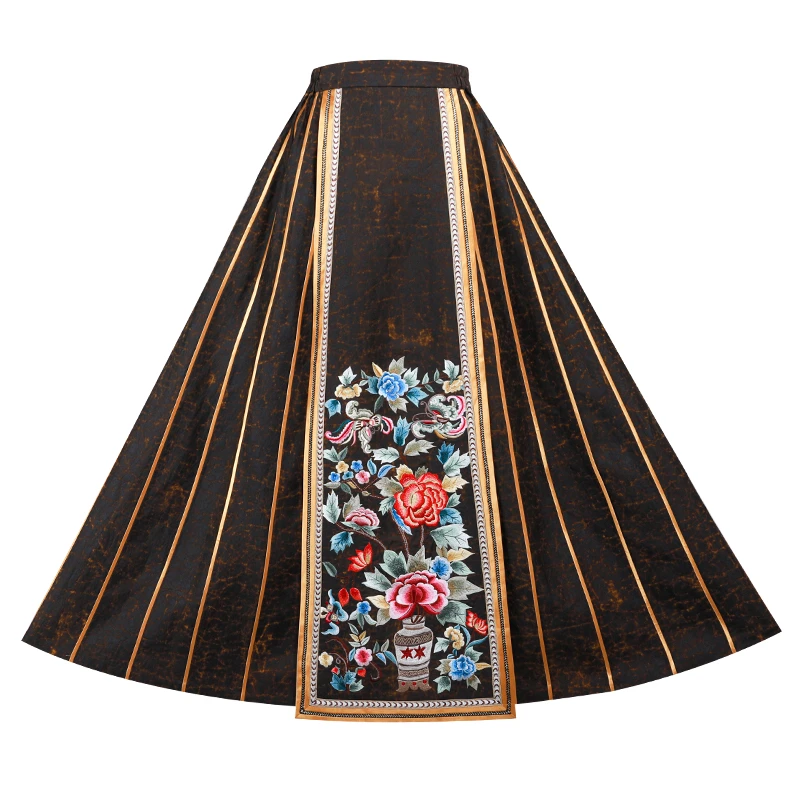 「蝶婉风清」乐锦坊复古中国风手工原创设计感百搭松紧腰汉服马面裙