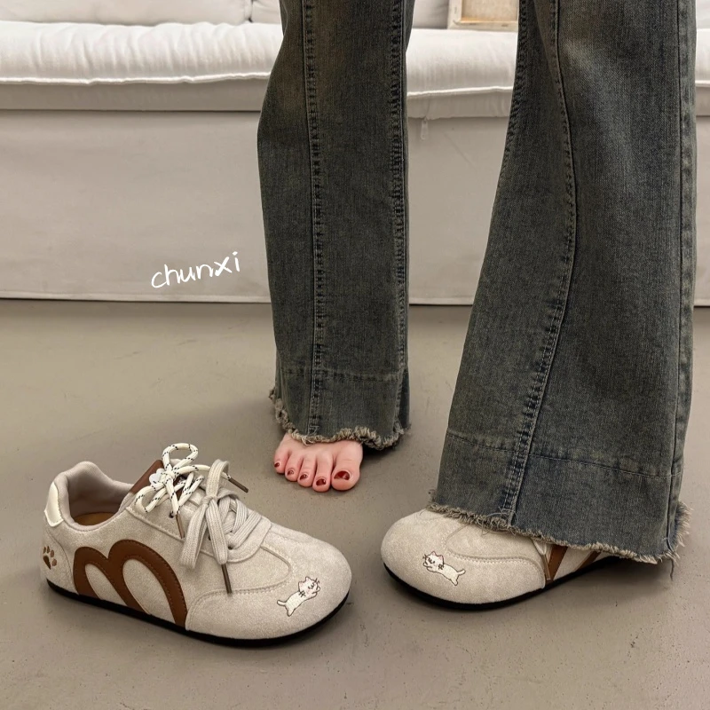 爆款百搭小众厚底板鞋女秋德训阿甘鞋2025新款轻便休闲运动面包鞋