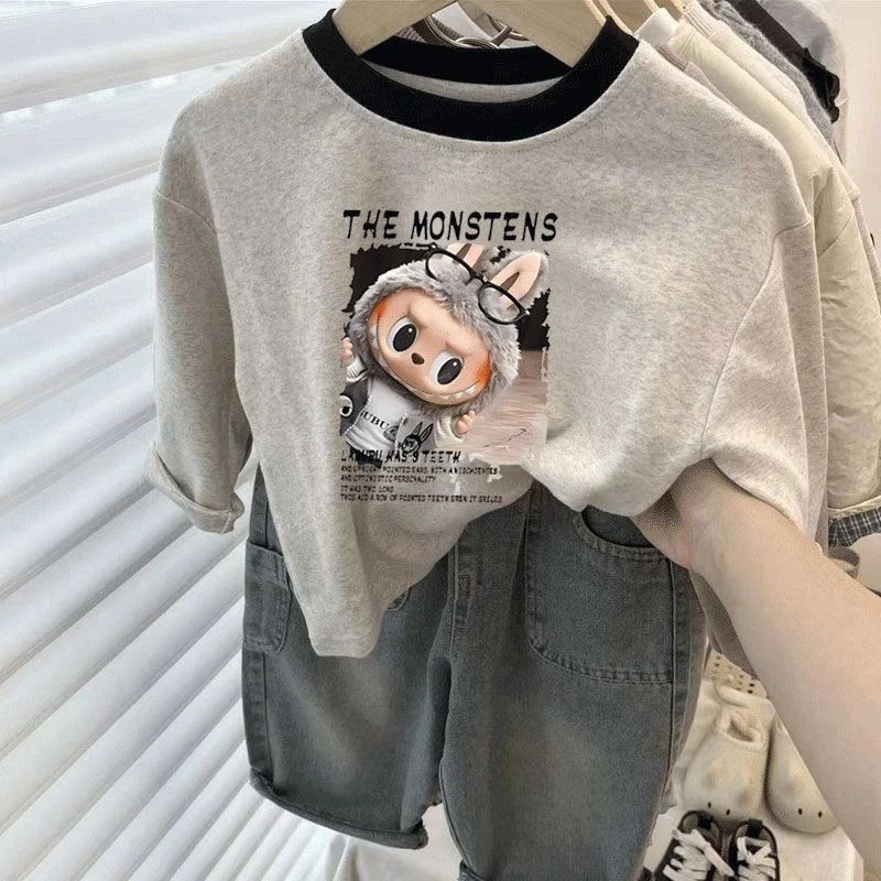 拉布布儿童T恤长袖春秋纯棉长袖2025新款洋气女童百搭上衣打底潮t