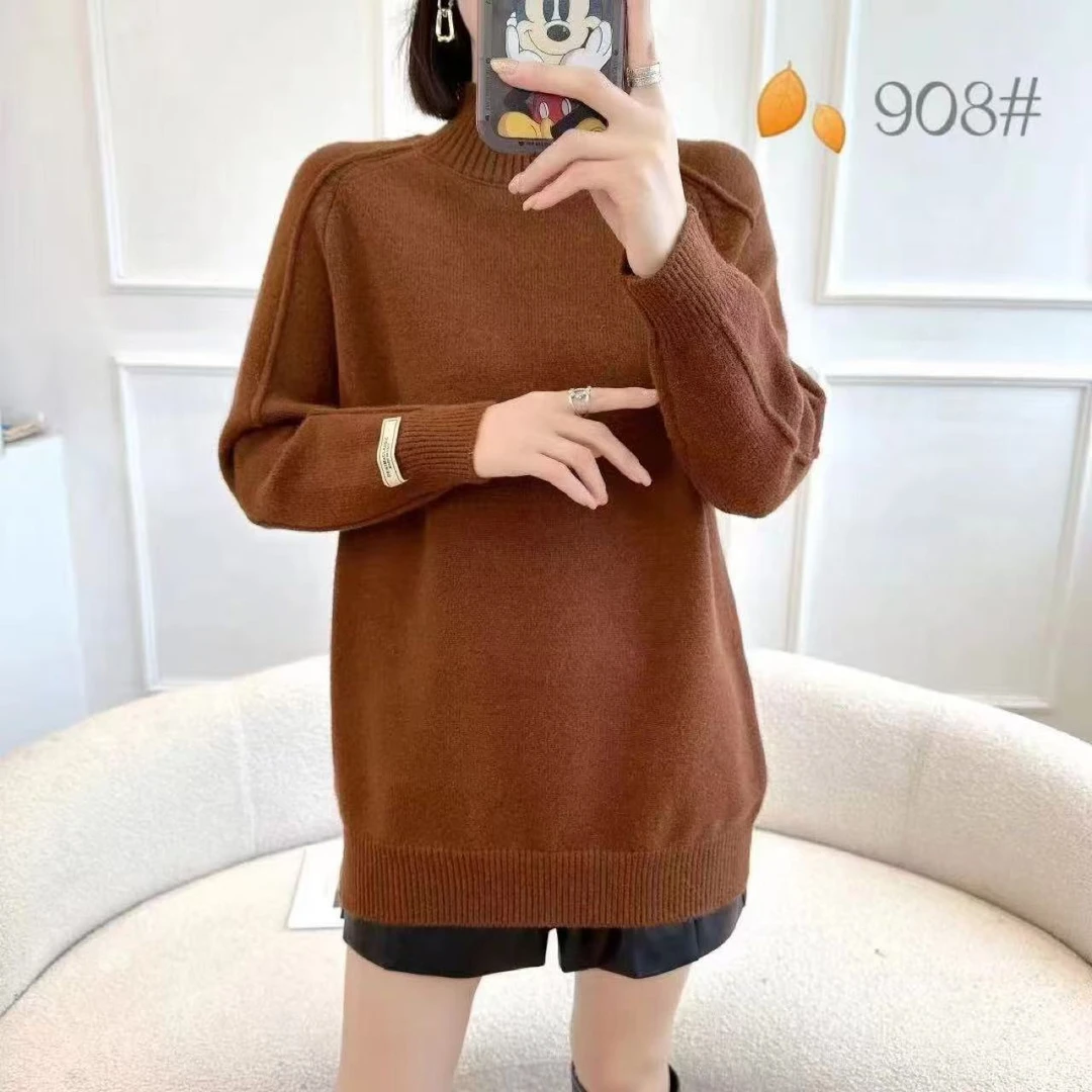 洋气减龄保暖内搭打底针织衫女秋冬新款宽松显瘦上衣68220#