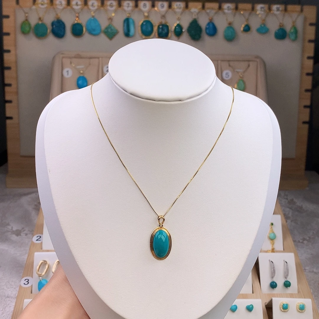 绿松石18K金镶嵌颈饰