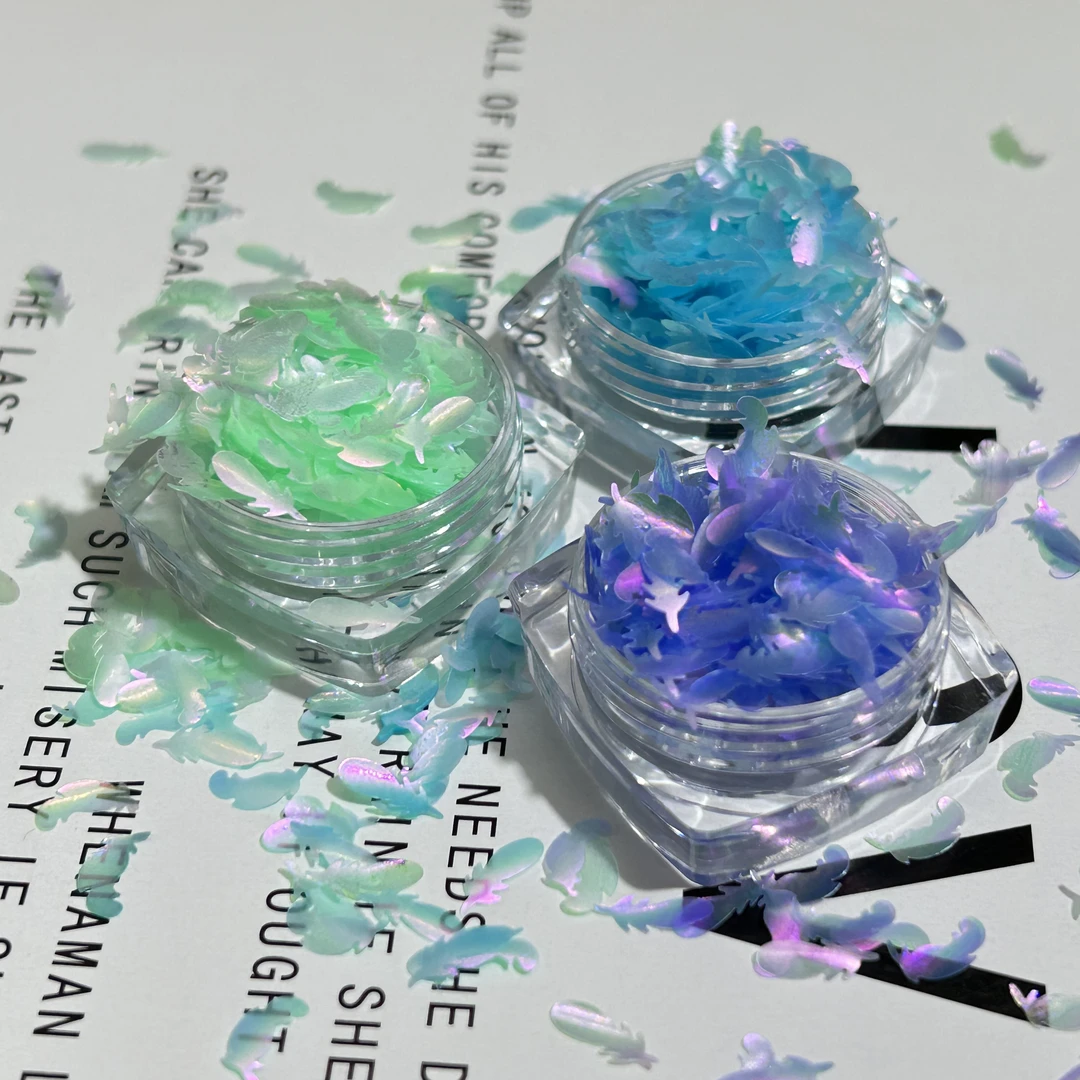 超薄羽毛花瓣异形彩色美甲不规则亮片饰品流麻手工DIY材料配件