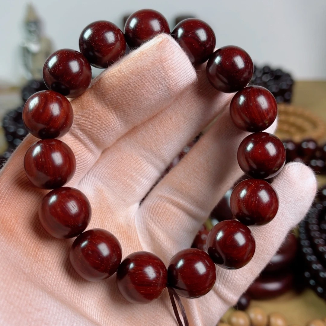 小叶紫檀手串/手链1.5高油润鳞底金星底色干净