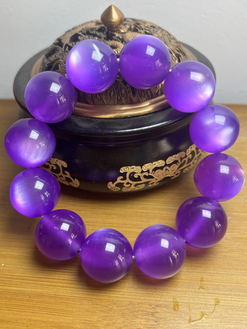 【福顺文玩】紫色圆珠手串菩提