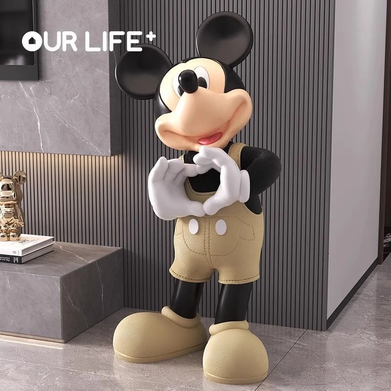 新疆西藏包邮轻奢比心米奇大型落地摆件入户玄关客厅电视柜旁家居