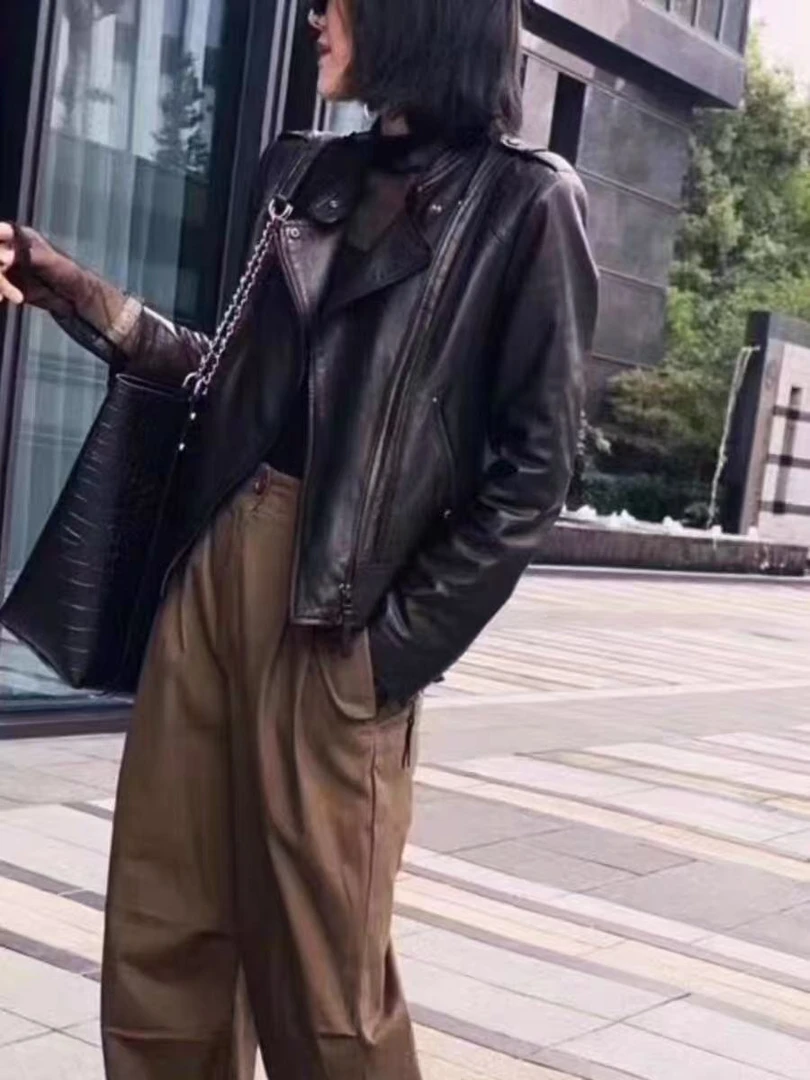 机车风皮衣外套短款新款