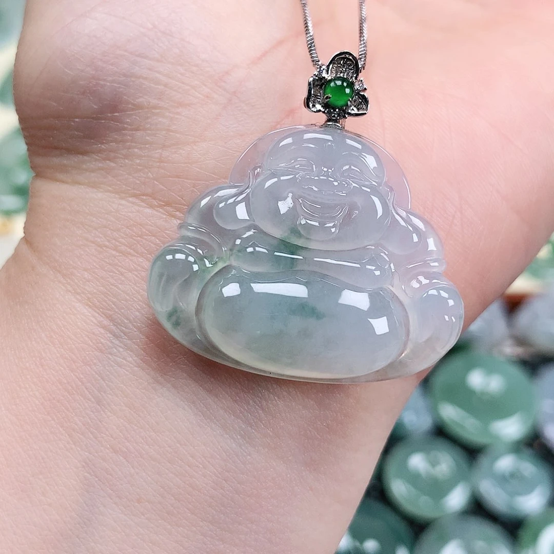 【闪购商品】翡翠吊坠(不含链)18K金镶嵌佛公