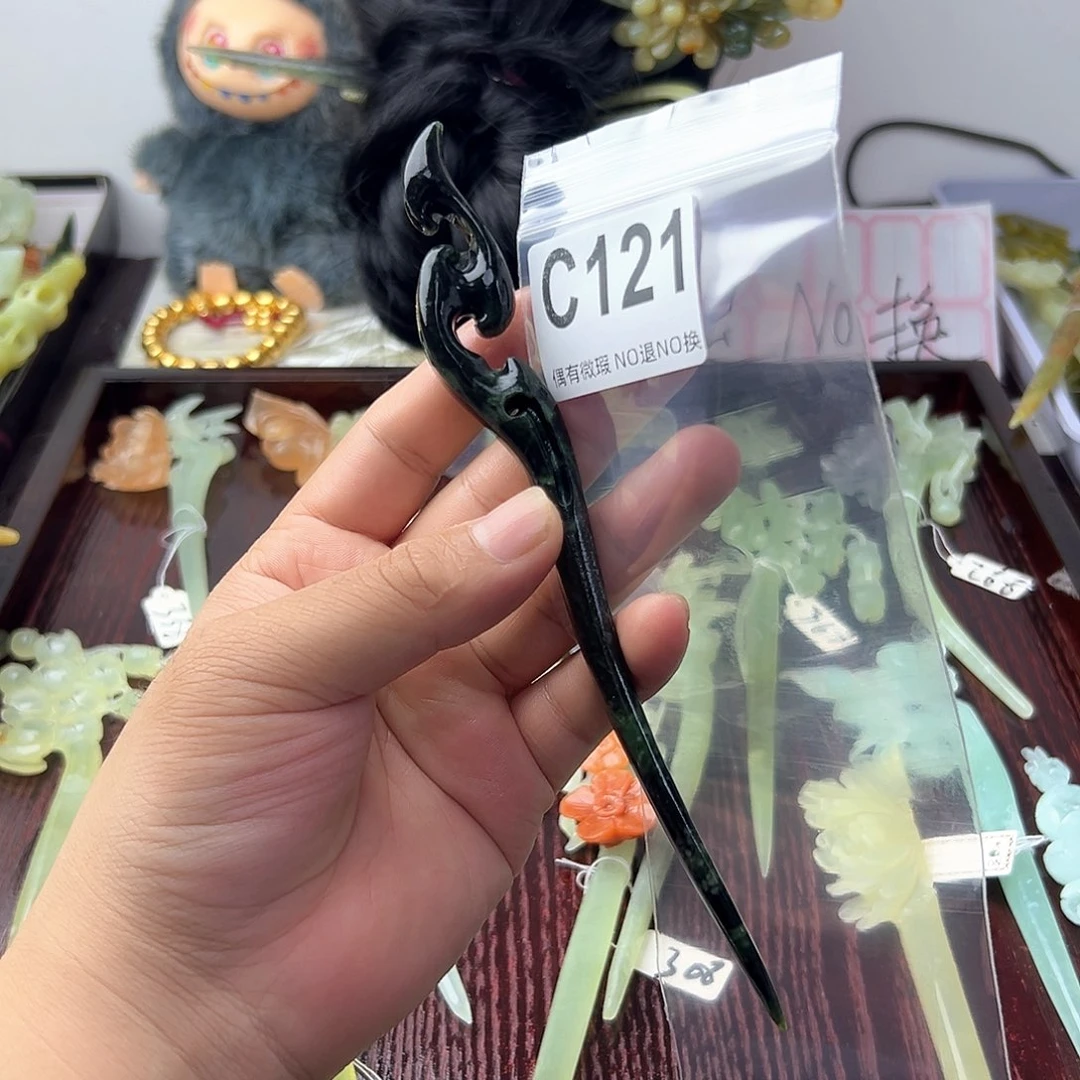 合金蛇纹石玉发饰b****y