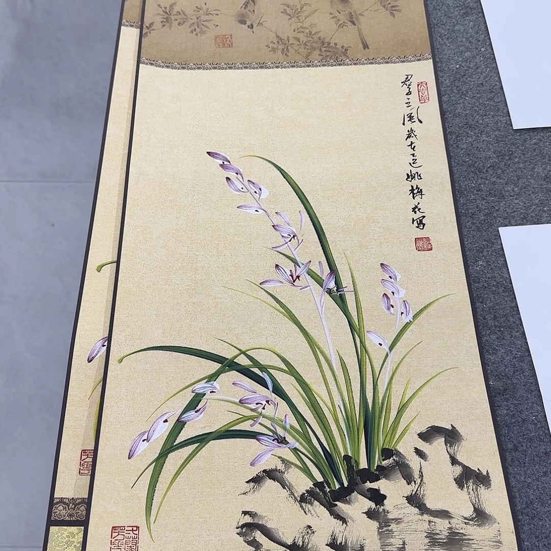 J****国画国画立体兰花作品