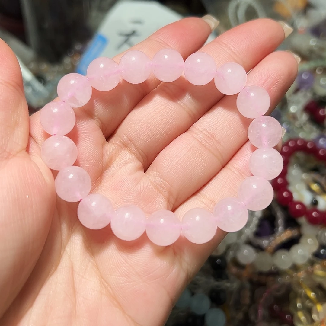 水晶手链未镶嵌粉水晶10毫米手链