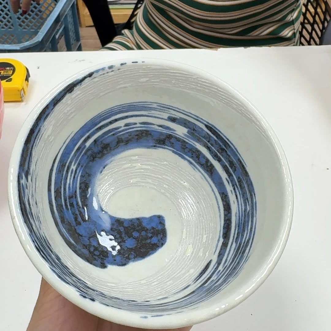 瓷片粉吹清流12厘米饭碗