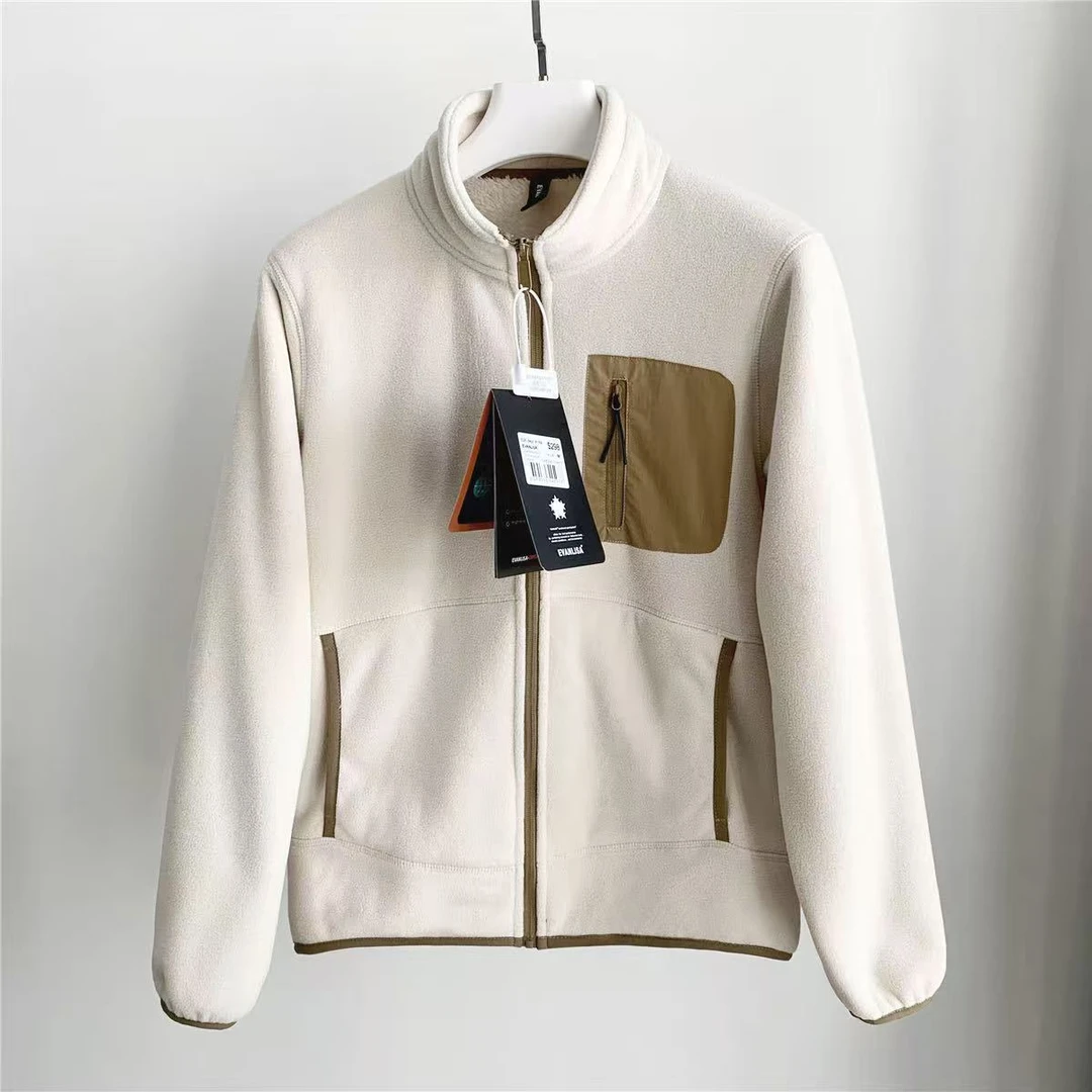 立领厚款原色减龄多口袋磨毛夹克加厚加绒时尚冬季