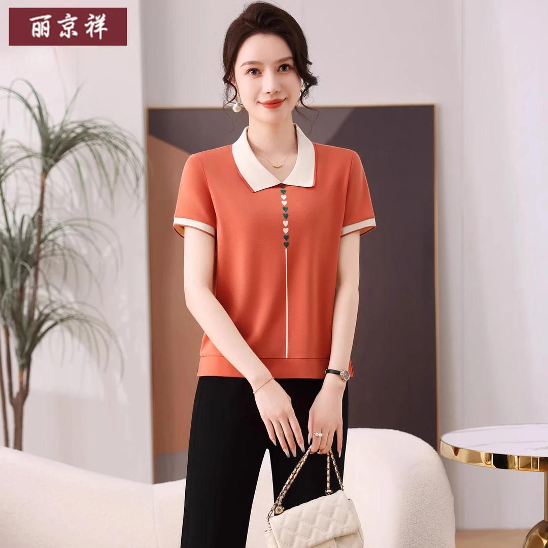 洋气妈妈装夏气质套装2025新款短袖中老年女装衣服夏季休闲运动服