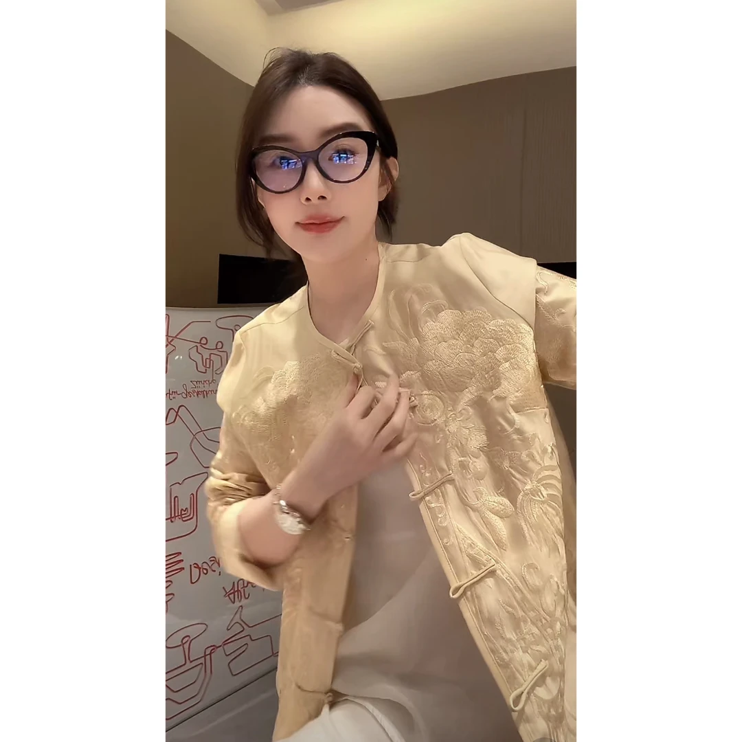 ZHUIMU.【清雅盛开】新中式国风提盘扣重工刺绣外套ZM8065