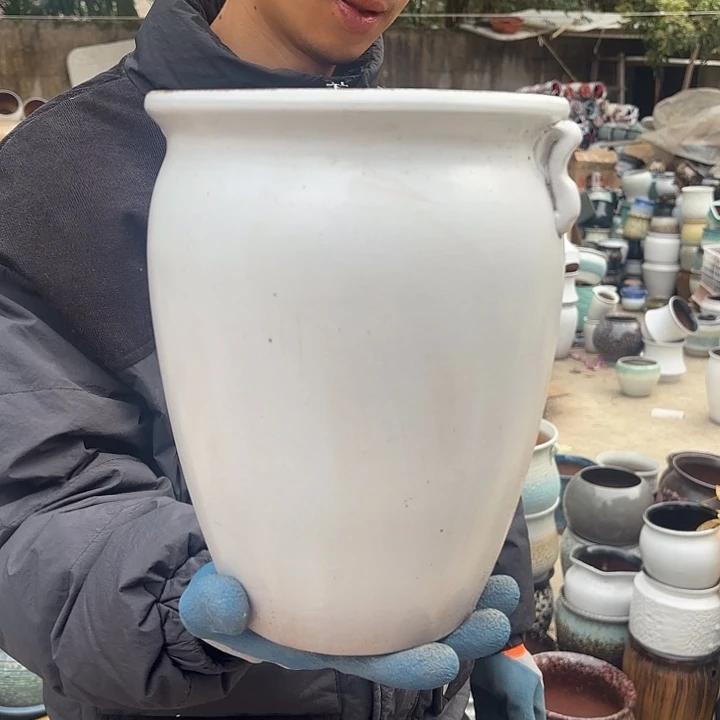 紫砂茶碗白耳口径19高度25