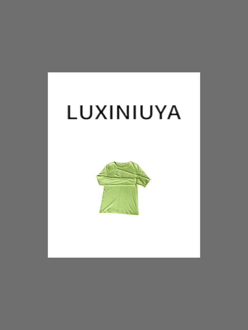 【LUXINIUYA】推荐款！四季穿纸片人面膜T防晒显瘦百搭上衣#CX2809