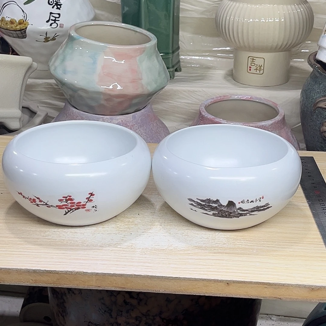 陶瓷绿植多肉微瑕花盆外口径：12*7.5无孔