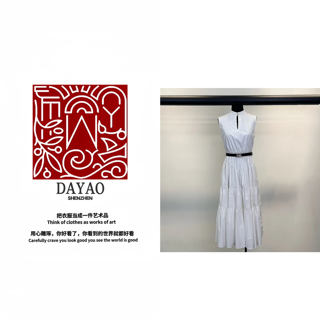 「DAYAO」24s春夏百搭拼接百搭连衣裙轻奢高端女装WY24228