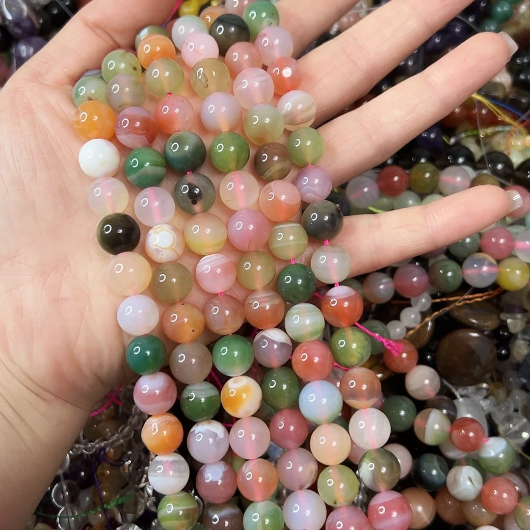 玛瑙/玉髓未镶嵌珠宝半成品，卡10盐源玛瑙一条